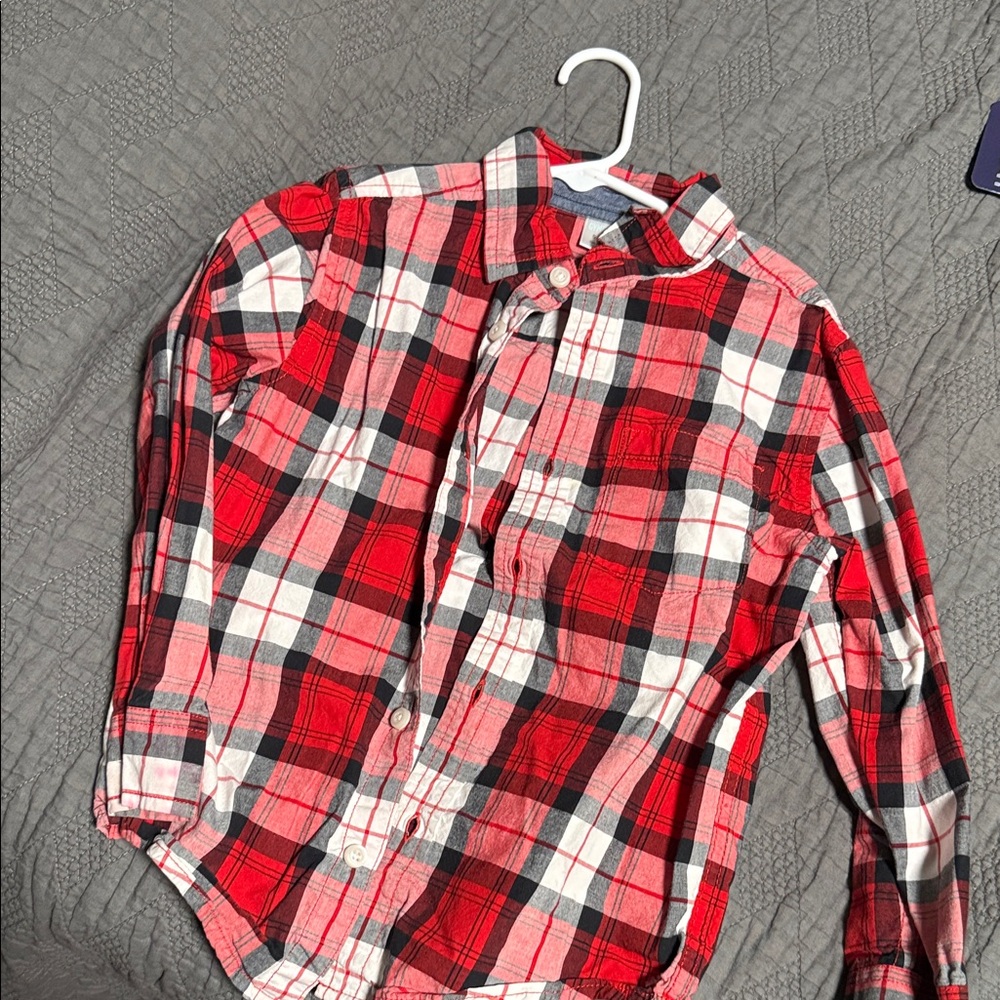 Gymboree Red and Black Plaid Button Down Shirt
